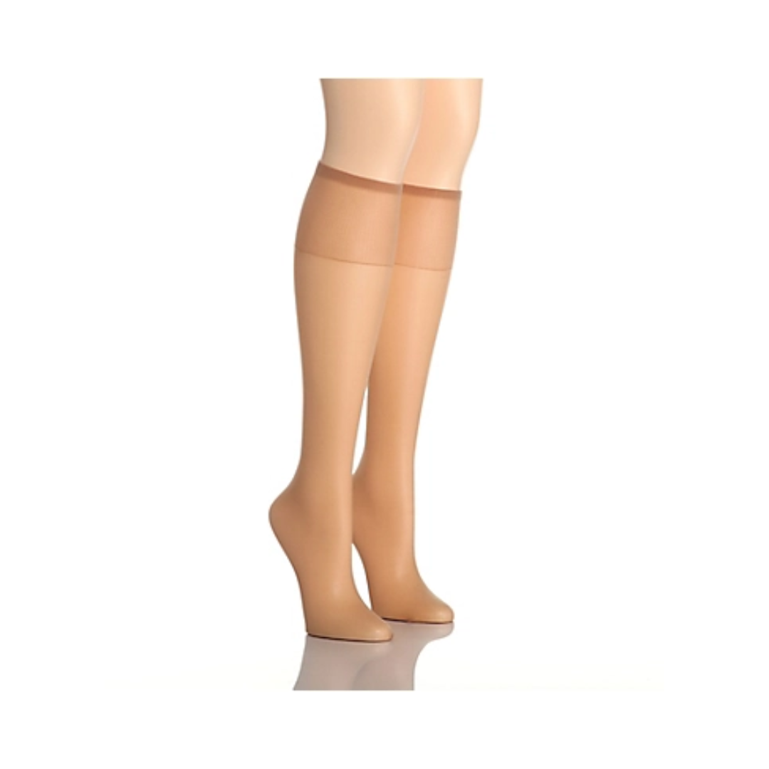 Hanes Silk Reflections Knee Highs, Reinforced Toe, 6-Pack
