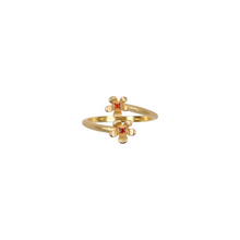  Tilyon Brushed Gold Spiral Flower Ring- RI129