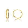 Twin Stars Quarter Size Crystal Hoop Earring - ER6943B