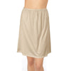 Gemsli White & Taupe Nylon Half Slip with Lace Edge