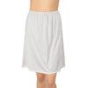 Gemsli White & Taupe Nylon Half Slip with Lace Edge