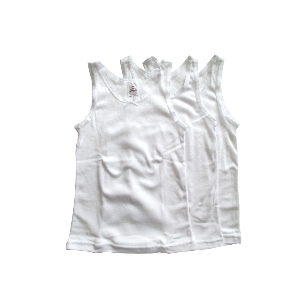 Jack & Jill Girls Sleeveless Undershirts Pack of 3