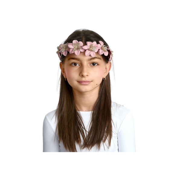 Dacee Mesh Velvet Flowers Headband - C4282