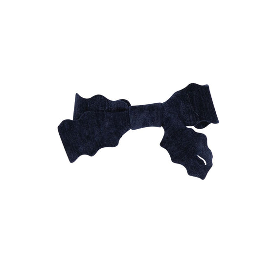 Dacee Scalloped Velvet Small Bow Clip - AS4261