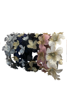  Dacee Mesh Velvet Flowers Headband - C4282