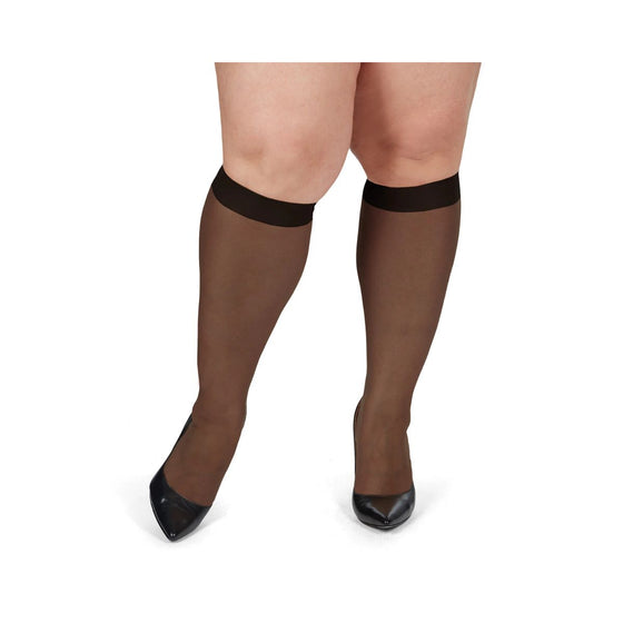 Memoi Curvy Ultra Sheer 2 Pack Knee High Stockings - MM 4205