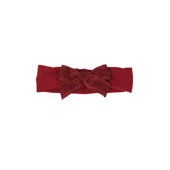 Bandeau Baby Scallop Grosgrain Velvet Modal Band with Bow