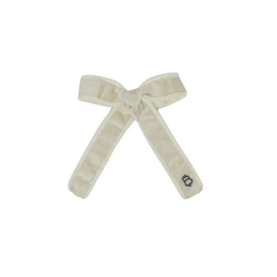 Bandeau Velvet Frayed Edge Medium Bow Clip