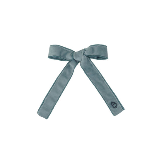 Bandeau Velvet Frayed Edge Medium Bow Clip