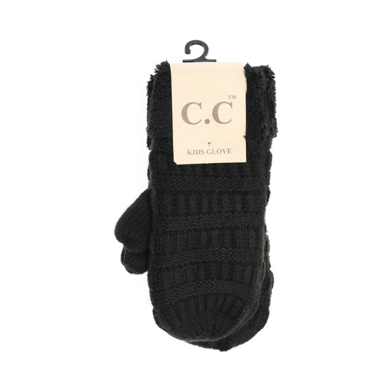 C.C Kids Solid Fuzzy Lined Mittens - MT25KIDS