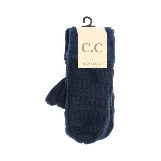 C.C Kids Solid Fuzzy Lined Mittens - MT25KIDS