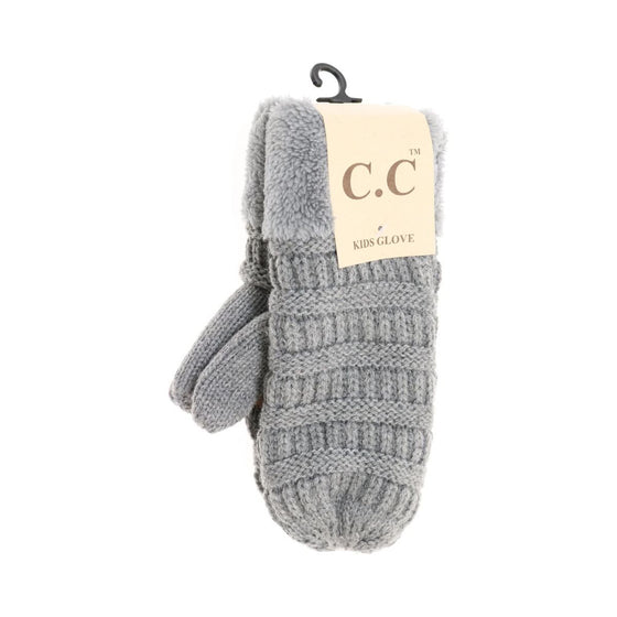 C.C Kids Solid Fuzzy Lined Mittens - MT25KIDS