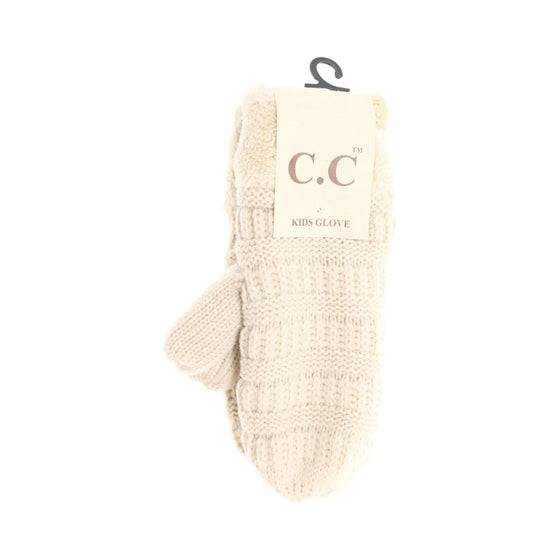 C.C Kids Solid Fuzzy Lined Mittens - MT25KIDS