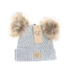 C.C Baby Large Patch Heathered Double Pom Beanie - Baby2060