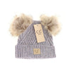 C.C Baby Large Patch Heathered Double Pom Beanie - Baby2060