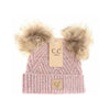 C.C Baby Large Patch Heathered Double Pom Beanie - Baby2060