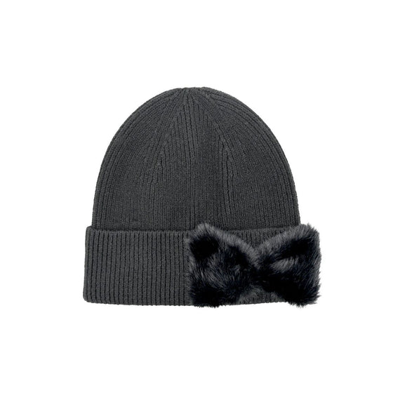 C.C Faux Fur Ribbon CC Beanie - HTE0155