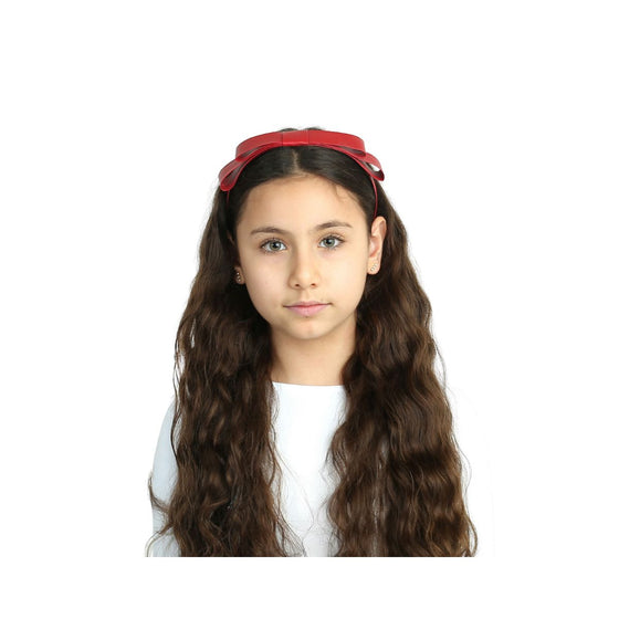 Dacee Leather Tuxedo Bow Wide Headband - C4405