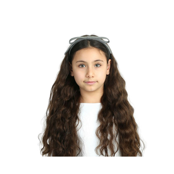 Dacee Velvet Tuxedo Bow Narrow Headband - C4441