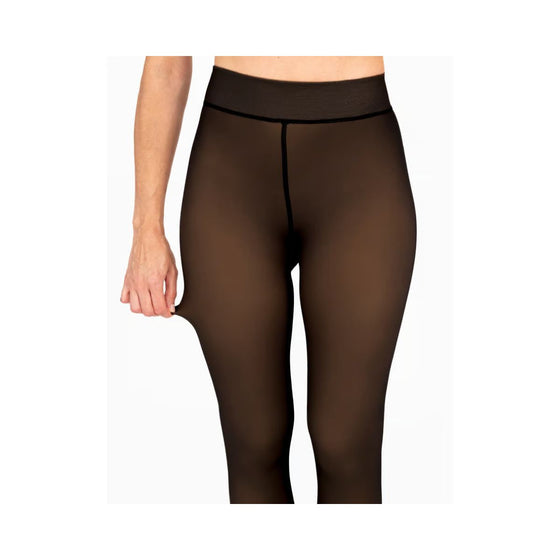 HUE Faux Sheer Fleece Tights - U24206