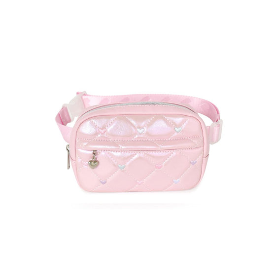 OMG Metallic Quilted Heart Stitched Fanny Pack - HRT FPD47