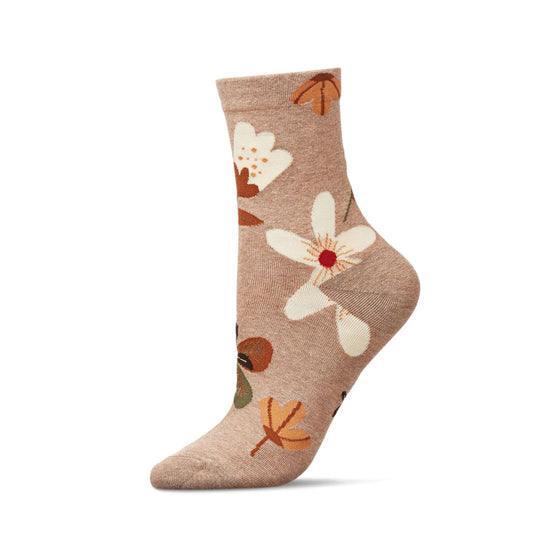 Memoi Women's Floral Crew Sock - MCF08664