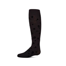  Memoi Girls Opaque "Flower Garden" Flocked Tights - MKF 4087