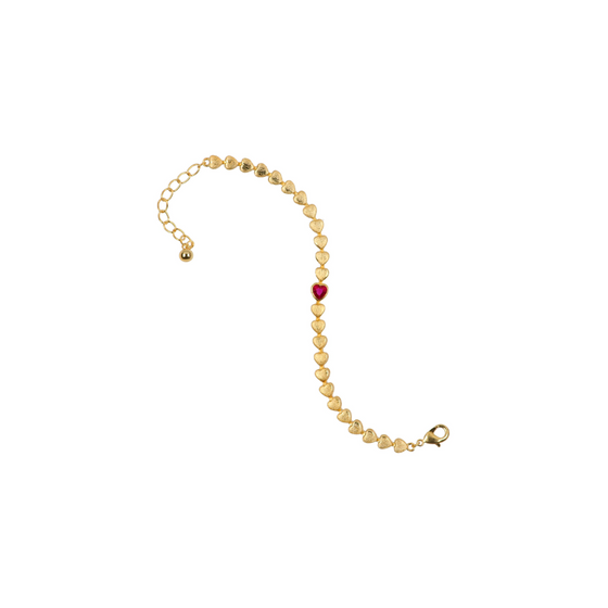 Tilyon Gold Hearts with CZ Heart Bracelet - BR5042