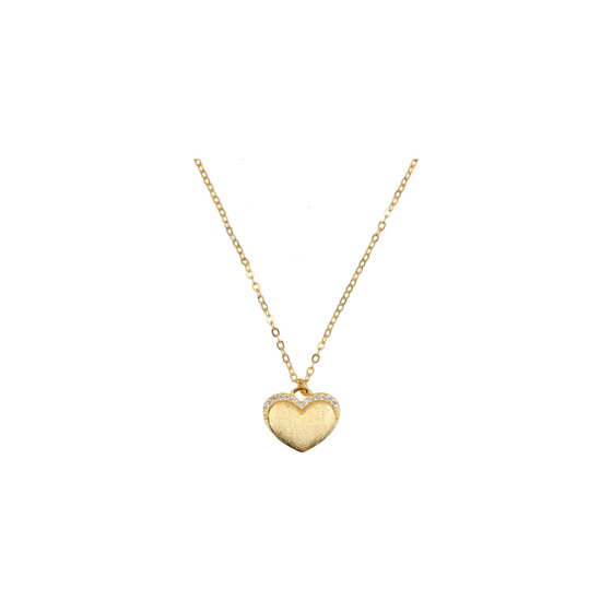 Tilyon Gold CZ Dipped Heart Necklace - NK4079