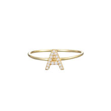  ToMade Sterling Silver CZ Letter Minimalist Ring