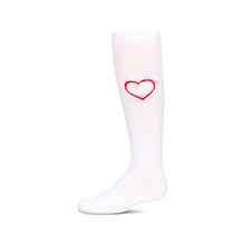  Memoi Puff Paint Heart Knee High Sock - MKF 7156
