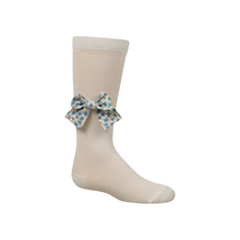  Zubii Fishnet with Floral Bow Knee High - 1001