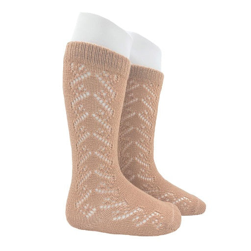 Condor Wool Blend Crochet Knee High Sock CND - 1527/2