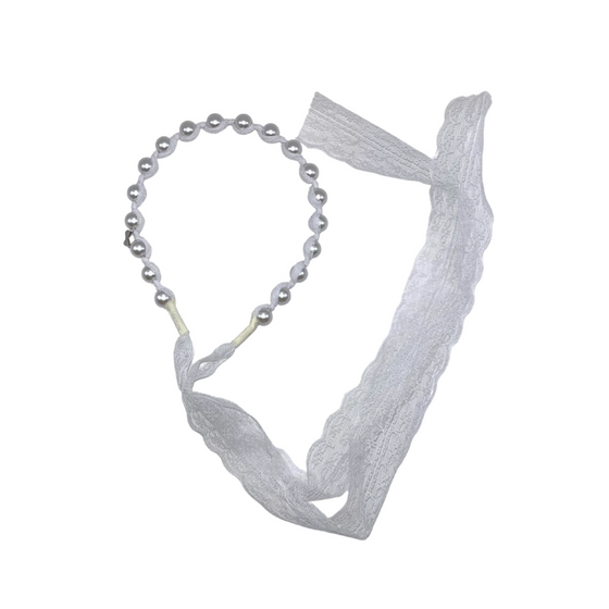 Arabellé Pearl Headband With Lace Sash - 2070