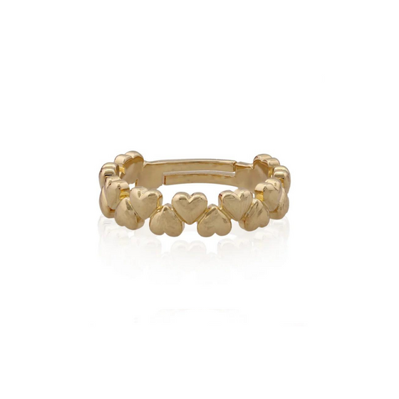 Up & Down Gold Hearts Ring - R3045-6