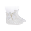 Condor Crochet Anklet Sock with Grosgrain Bow - 2519/4