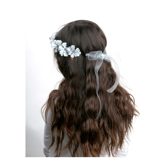 Dacee Designs Fresh Flower Wreath Headband With Tails - C2097