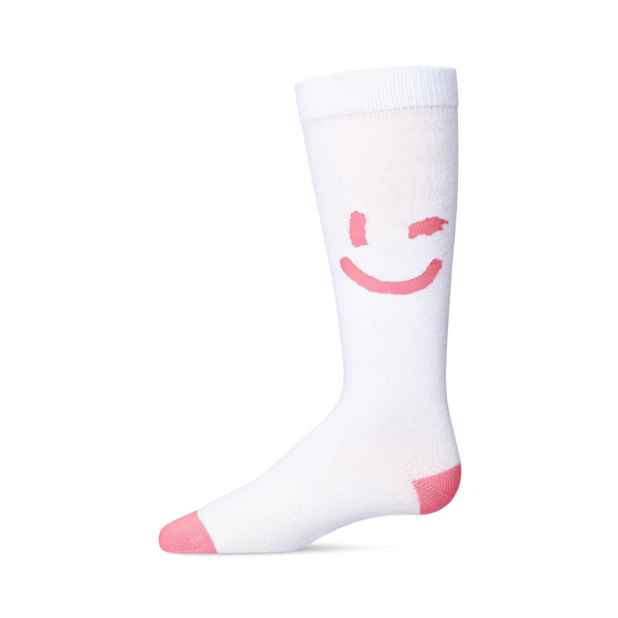 Memoi Air Brush Smiley Knee High Sock - MKF 7117