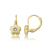 Twin Stars 14K Plated Gold Flower CZ Earring - ER7234B