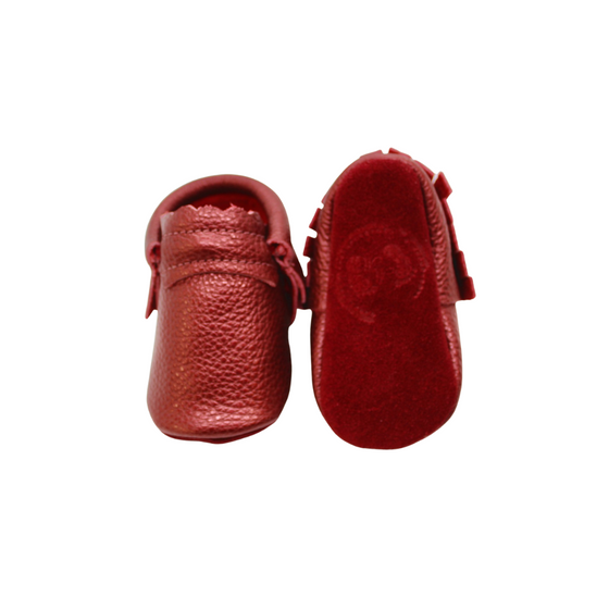 Mish Moccs Mulberry Leather Baby Moccasin