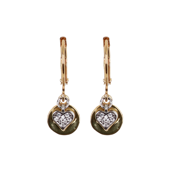 Tilyon Cut Out Heart With Charm Earrings