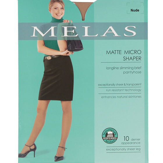 MELAS 10 Denier Control Top Matte Micro Shaper Pantyhose - AS 619