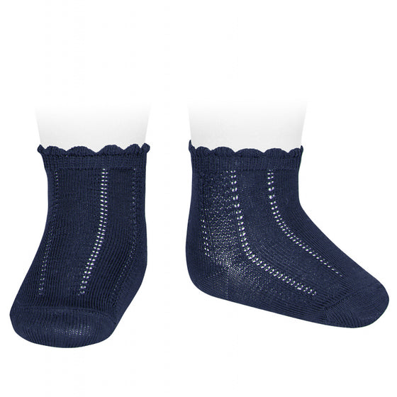 Condor Pattern Sock W Scallop Edge - 2393/4