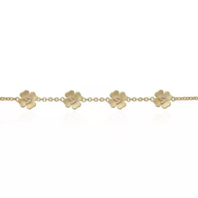  Matte Gold Four-Petal Flower Bracelet