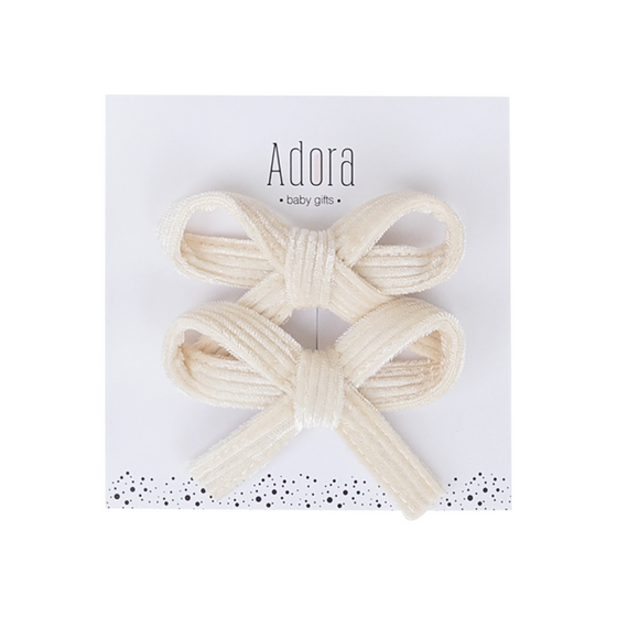Adora Mini Corduroy Bow Clip Set