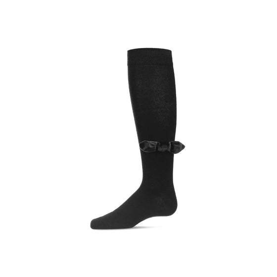 Memoi Velvet Bow Knee High Sock - MKF 7110