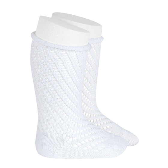 Condor Net Crochet Knee High Sock with Rolled Cuff - 2508/2