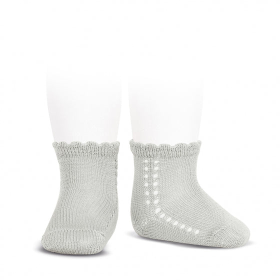 Condor Two Line Side Crochet Anklet Sock with Pearl Cuff - 2569/4