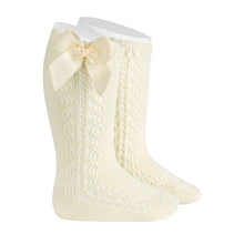 Condor Side Crochet Knee High Sock with Bow - 2599/2