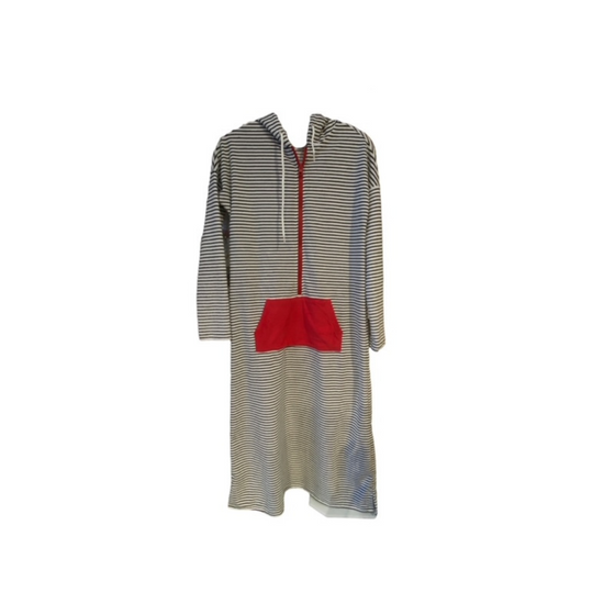 Dacee Striped Terry Robe with Zipper